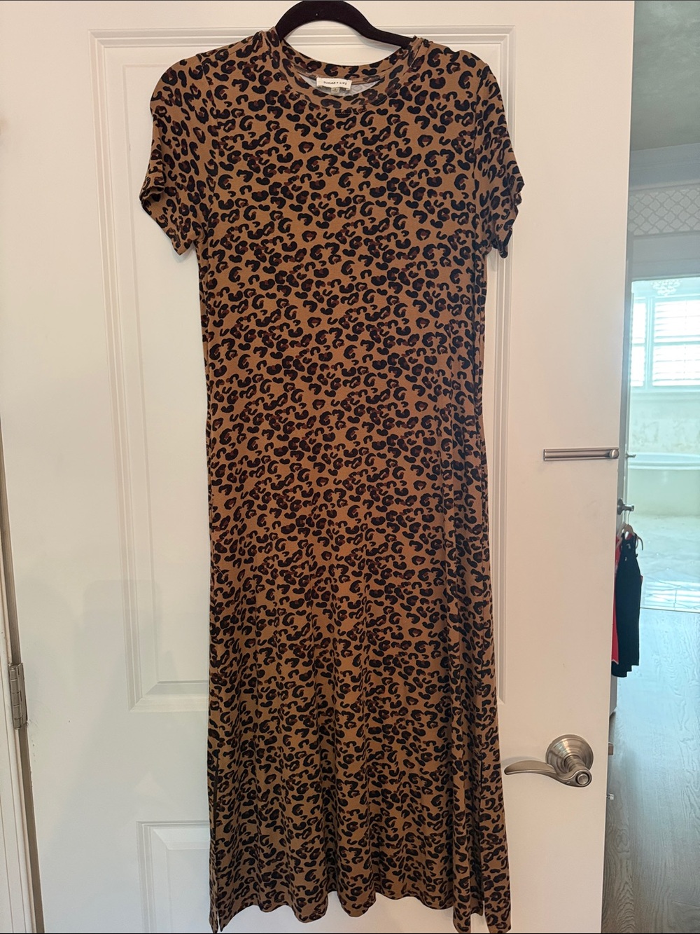 Sugarlips Leopard Print Maxi Dress in Brown and Black